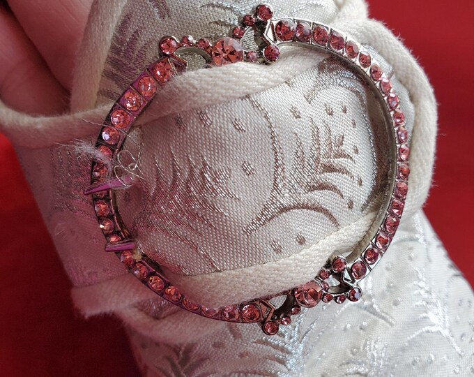 SB-0016 - The Charlotte PINK 18th Century Reproduction Shoe Buckle - Georgian Shoe Buckle - Georgian Buckle EXCLUSIVE