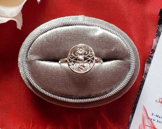 R-0100 -Sterling Silver Forget Me Not Filigree Ring
