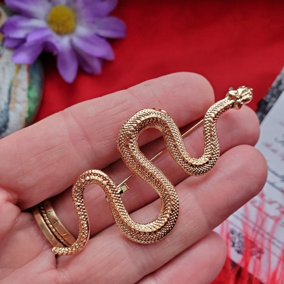 BR 0102 Gold or Silver Snake Brooch Etsy Australia