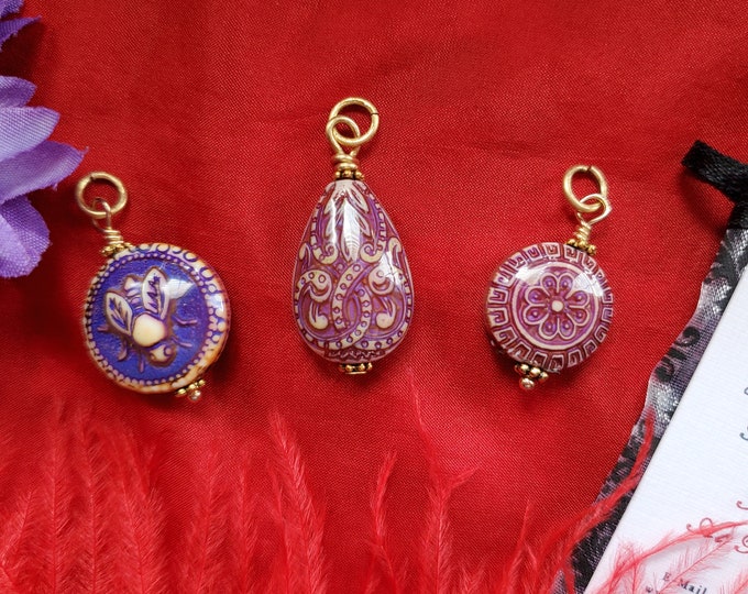 PE-0025 - Mood Bead Bee, Flower, or Teardrop Pendant - Bees, Mood, Fun, Color, Change