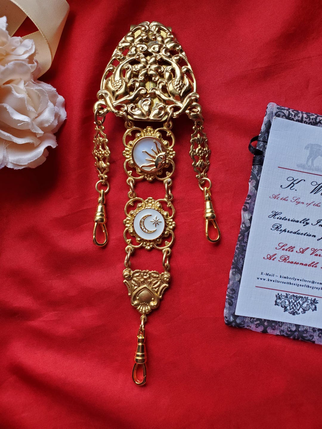 C-0004G - Brass Reproduction Watch Chain, 18th Century Equipage