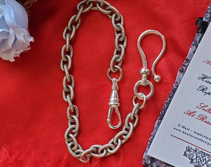 MWC-0042 - Vintage Watch Chain, Reenactor Watch Chain, Pocket Watch Chain