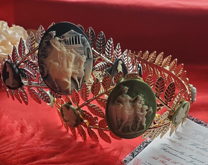 T-0022F  - Vintage Leaves Neoclassical Regency Tiara, Georgian Tiara, Regency Coronet, Princess Josephine Tiara