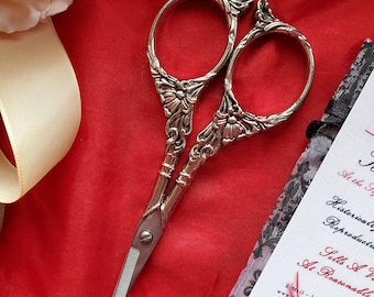 S-0004 - Art Deco William Morris Style Steel Scissors - Needlework, Embroidery, Crewel, Quilting, Sewing, Cross Stitch, Sew