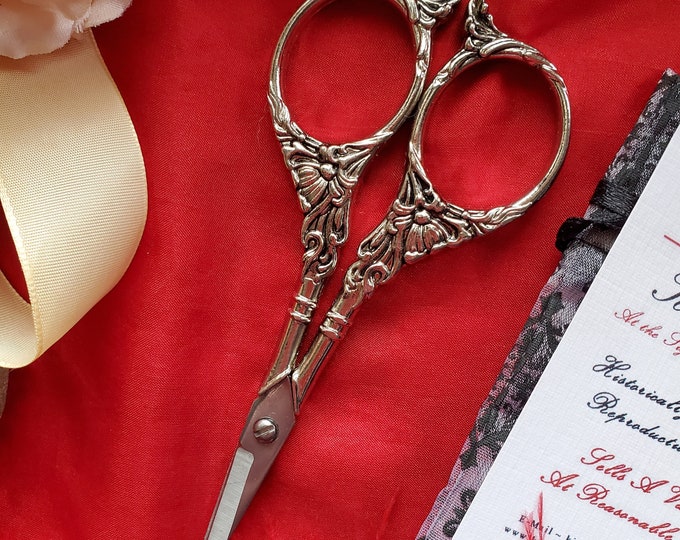S-0004 - Art Deco William Morris Style Steel Scissors - Needlework, Embroidery, Crewel, Quilting, Sewing, Cross Stitch, Sew