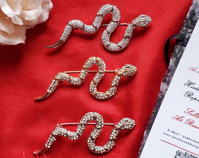 BR-0301A - Gold or Silver Plated Snake Brooch