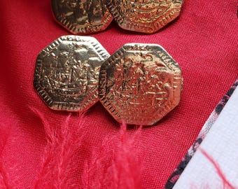 SL-0035 - Ship Reproduction Georgian Cuff Links or Sleeve Buttons - 9/16th inch buttons - Liberty