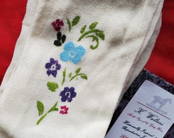 ST-0002 - Hand Painted Silk Stockings - Reenactor, Living History, Costuming