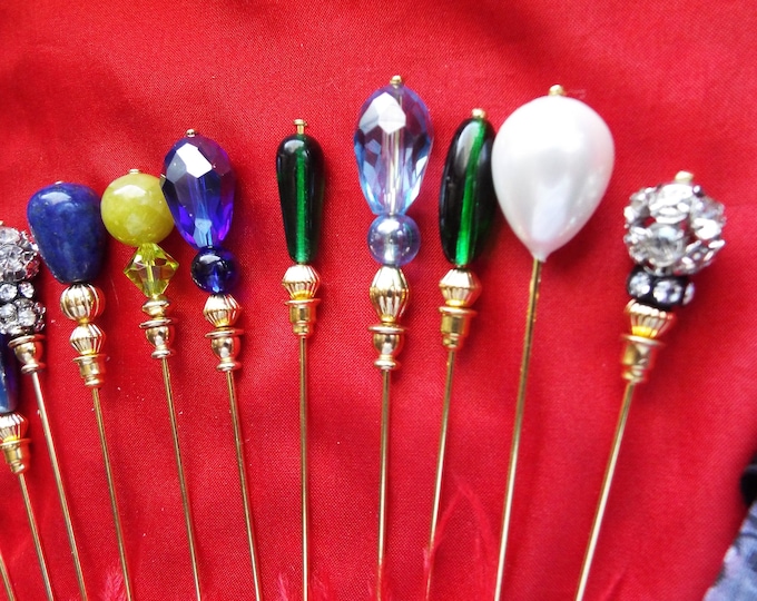 HA-0110G - 5 inch Gold Hat Pins - 20 Gauge
