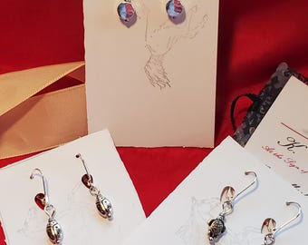 E-0608 - Sterling Silver Turtle, Ladybug, or Dot Drops - Minimalist, Whimsy, Fun, Simple, Little or Big Girls