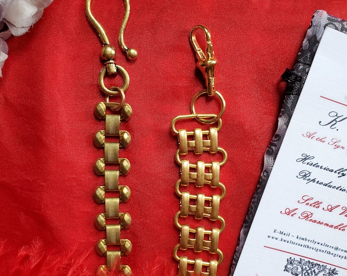 MWC-0026C - Vintage Style Watch Chain, Reenactor Watch Chain, Pocket Watch Chain, Watch Hook