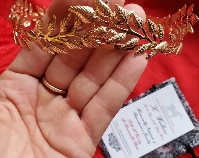 T-0022D  - Vintage Small Leaves Neoclassical Regency Tiara, Georgian Tiara, Regency Coronet, Princess Josephine Tiara