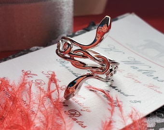 R-0097 -Sterling Silver Snake Ring with CZ, Memorial Ring, Steampunk Ring, Goth Ring. Regency Ring, Georgian Ring