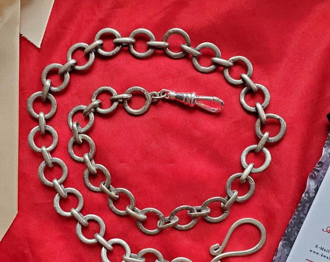 C-0003 - Vintage Style Watch Chain, Reenactor Watch Chain, Pocket Watch Chain, Watch Hook