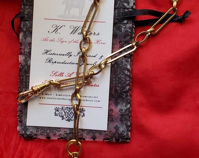 C-0026E - Vintage Style Watch Chain, Pocket Watch