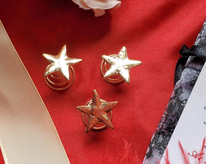 HA-0002A - Gold Star Hair Swirls - Hair Sprigs