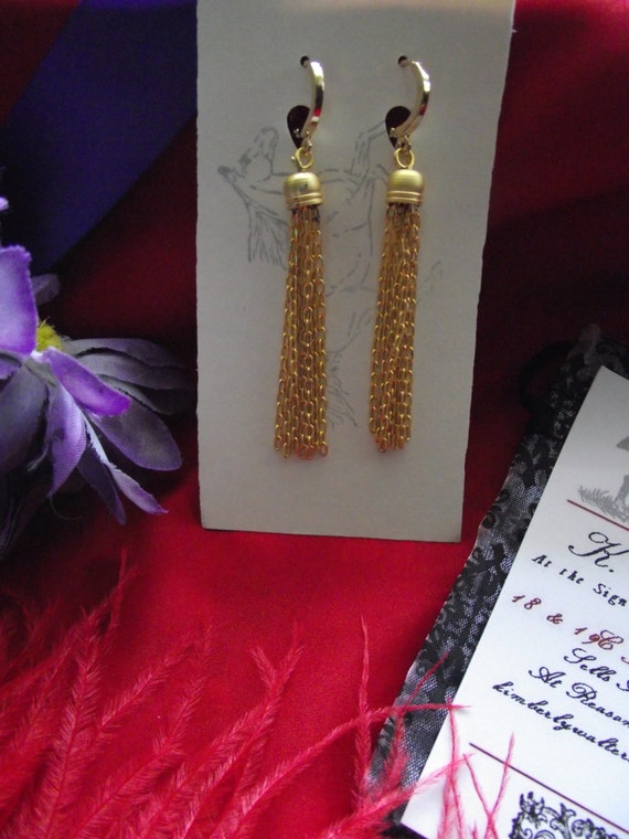 E-0541 - Civil War Gold or Silver Fringe Earrings - Etsy