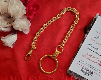 WC-0001R - Vintage Style Watch Chain - Brass Chain, Men's Watch Chain, Reproduction 18th Century Watch Chain
