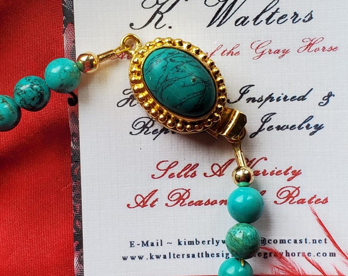 N-0046 / B-0046 / E-0046 / E-0046A - Turquoise Necklace, Bracelet and Earrings - Regency Necklace, Georgian Necklace, Necklace Bracelet