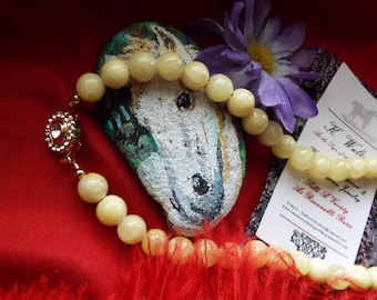Item N-0051Y - Large Yellow Quartz Necklace, Choker, Reenactor Jewelry, SCA Jewelry, Renaissance Necklace