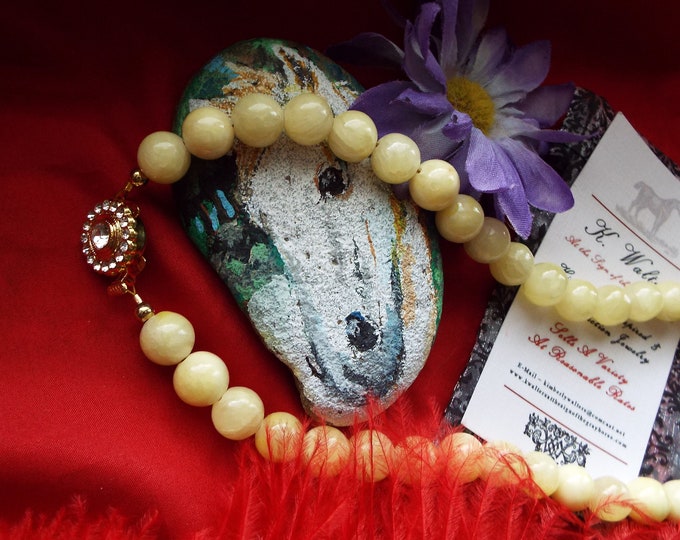 Item N-0051Y - Large Yellow Quartz Necklace, Choker, Reenactor Jewelry, SCA Jewelry, Renaissance Necklace