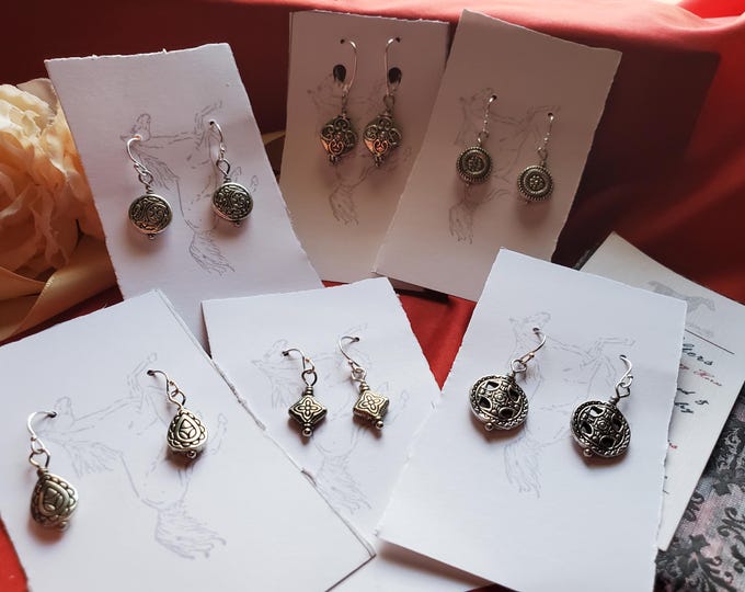 E-0015 - Pewter Earrings - Celtic, Shell, Butterfly, Simple Earrings of Various Motifs