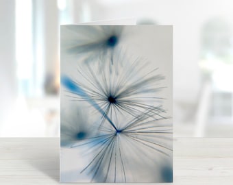 Dandelion Greeting Card, Blue Flower Greeting Card