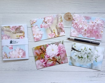 Blossom Flower Greeting Card Pack, Pink flower Photography