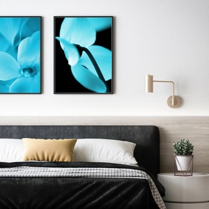 INSTANT DOWNLOAD Cyclamen Flower Photo Turquoise Wall Art Print