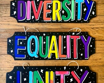 Diversity. Unity. Equality. Chalkboards