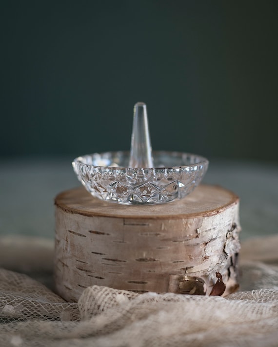 Vintage Crystal Ring Dish | Vanity | Ring Holder … - image 1
