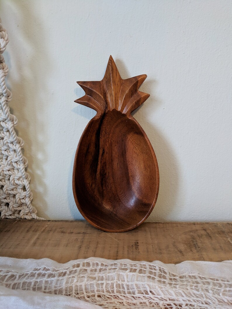 Set of 3 Vintage Wood Pineapple Trays Pineapple Serving Tray Etsy