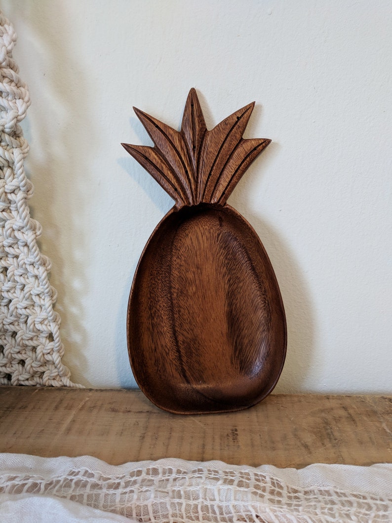 Set of 3 Vintage Wood Pineapple Trays Pineapple Serving Tray Etsy