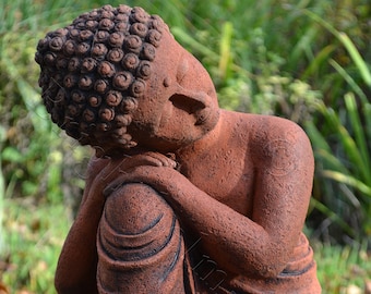 Denkende Buddha-Statue aus Stein für Haus oder Garten, 33 cm hoch