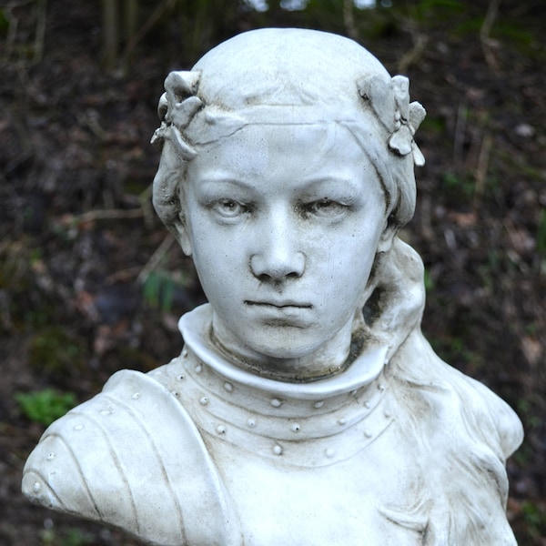 Statue de Jeanne d'Arc buste de Jeanne d'Arc pour décoration de maison ou de jardin 41 cm/16" de haut