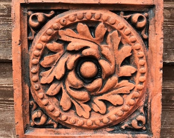 Victorian decorative brick copy of antique terracotta wall tile "Brecon"