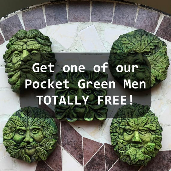 Quercus Green Man Wall Plaque© Stone Garden Ornament 19cm/7.5