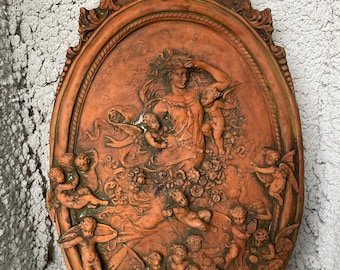 Angel Flora Oval Plaque