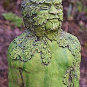 Standbeeld Green Man - stenen tuinornament Jack in the Green