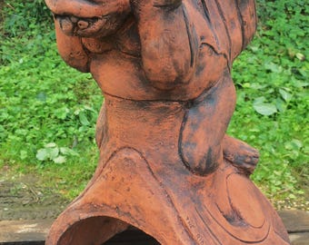 Cheeky Tongue Gargoyle Half Round Roof Finial