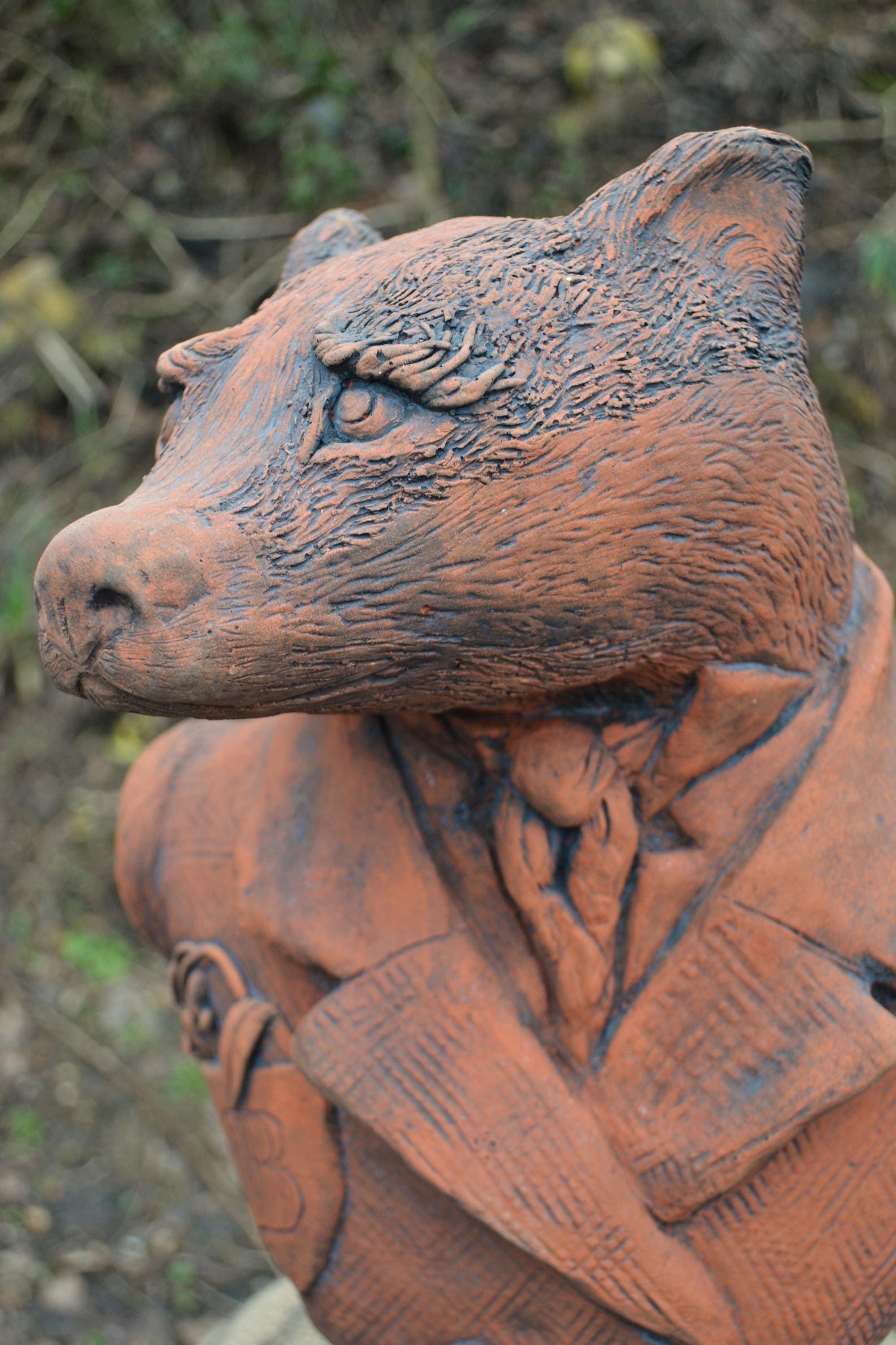 Badger Garden Ornament Bust Frost Proof Stone Statue Original Etsy UK