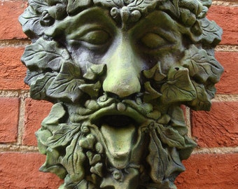 Westlake Ivy Green man decorative wall plaque/fountain mask stone garden ornament + FREE GIFT!