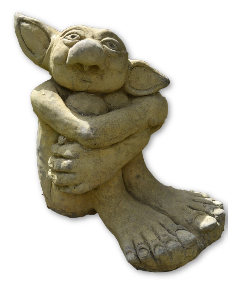 Big Ears Goblin Troll© Stone Garden Ornament Statue Original Design
