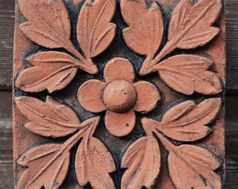 Victorian decorative brick copy antique terracotta wall tile "Quatrefoil"