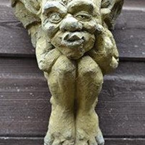 Rude finger gargoyle wall plaque &quot;Sid&quot; © decorative stone garden plaque