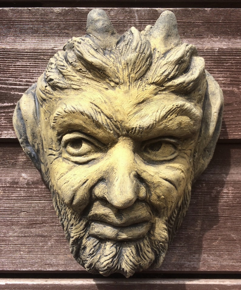 Pan Faunus Green Man Decorative Wall Plaque Pagan Garden Etsy UK