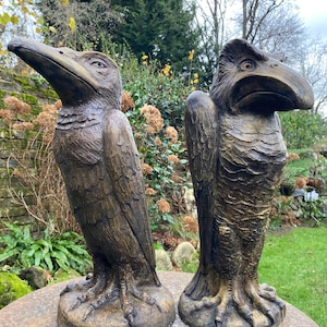 Pair of Wally bird style large grotesque stone statues - Eddie and Bob