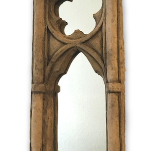 Gotische boog spiegel stenen tuinornament enkele kaars schans antiek afwerking 53 cm/21" hoog (m)