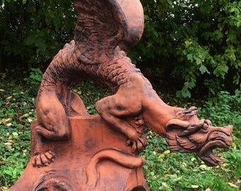 Large Dragon roof finial half round ridge tile - 'Brighton'