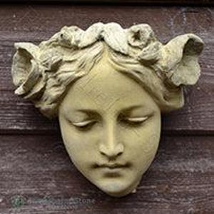 Jugendstil Mädchengesicht Dekostein Wandplatte Melody